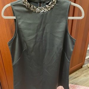 Ann Taylor Like Silk Jewel Sleeveless Blouse Size S